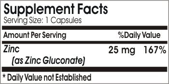 Naturetition Supplements Chelated Zinc 25mg Capsules, 200 Capsules