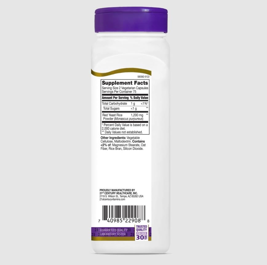 21st Century Red Yeast Rice Capsules 150