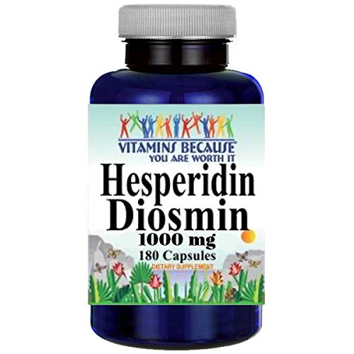 Vitamins Because Hesperidin Diosmin Capsules 50mg/450mg, 180 Count