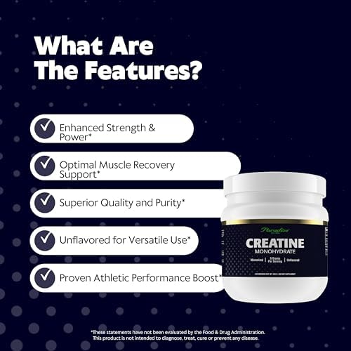 Paradise Herbs Creatine Monohydrate Powder, 17.63 oz