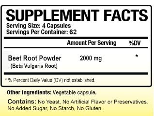 Biotech Nutritions Beet Root Beta Vulgaris 2000 mg Vegetable Capsules, 250 Count