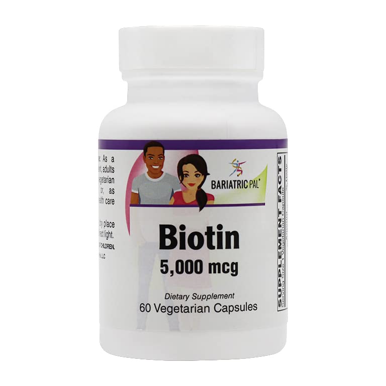 BariatricPal Biotin 5000 mcg Easy Swallow Capsule, 60 Count