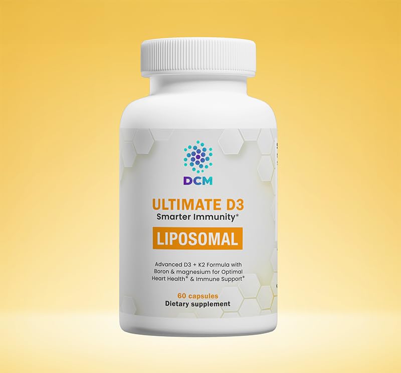 DCM Ultimate D3 Liposomal Vitamin D3 + K2 5000 IU with Boron & Magnesium – High Absorption Immune & Heart Health Support, 60 Capsules