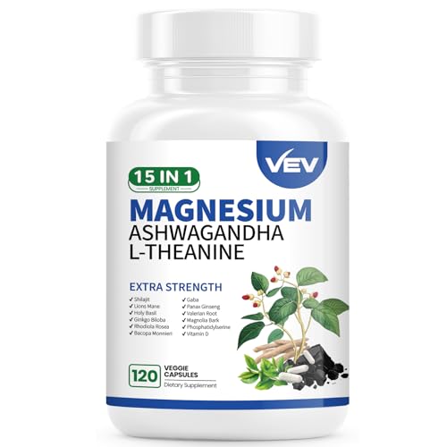 VEV Magnesium Glycinate, Ashwagandha, L-Theanine, No Sugar
