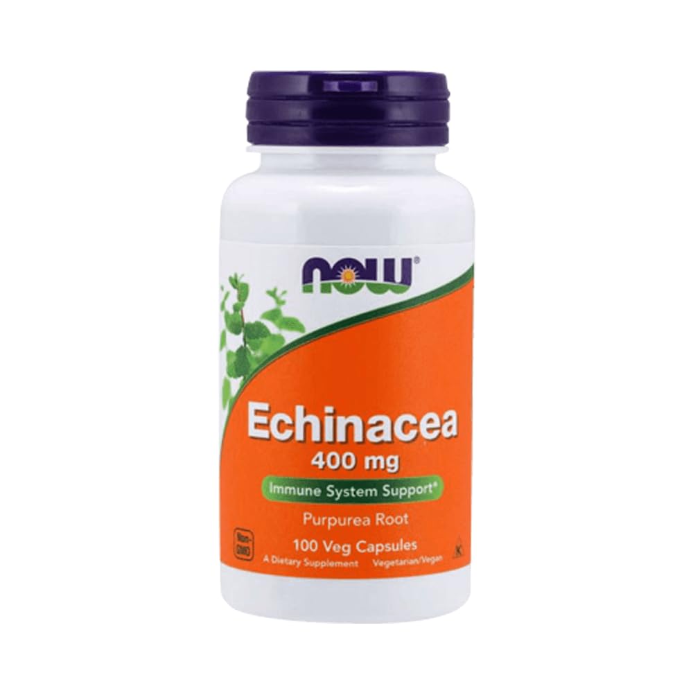 NOW Foods Echinacea Root Purpurea 400mg Capsules, 100 Count
