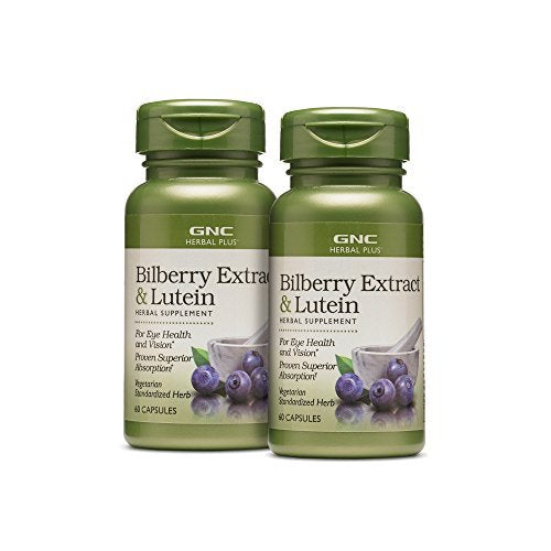 GNC Herbal Plus Bilberry Extract and Lutein Supplement, 120 Capsules