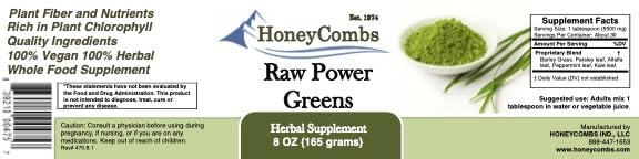 HoneyCombs Super Greens Powder with Green Barley 8.5 oz