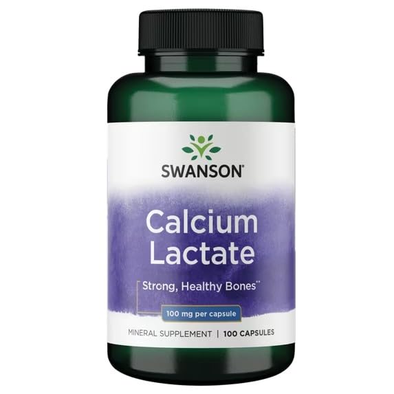 Swanson Calcium Lactate 100MG Capsule 100 Count