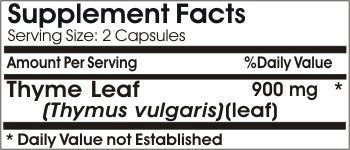 Naturetition Supplements Thyme Leaf 900mg Capsules 180 Count