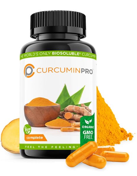 curcuminpro Complete Vegan BioSoluble Brown Rice Protein & Organic Turmeric Curcumin Supplement 60 Capsules