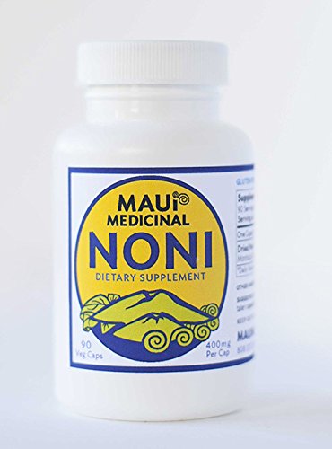 Maui Medicinal Herbs Kona Noni 90 Vcaps 400mg per Capsule, Organic Whole Fruit