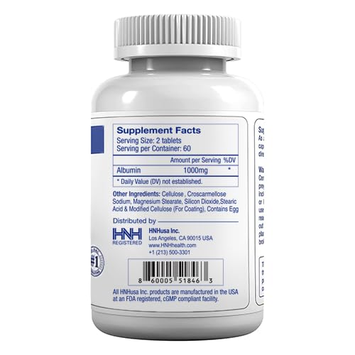Dr.K&C Premium Albumin Protein Supplement 1000mg, Daily Energy & Wellness Support, 360 Tablets