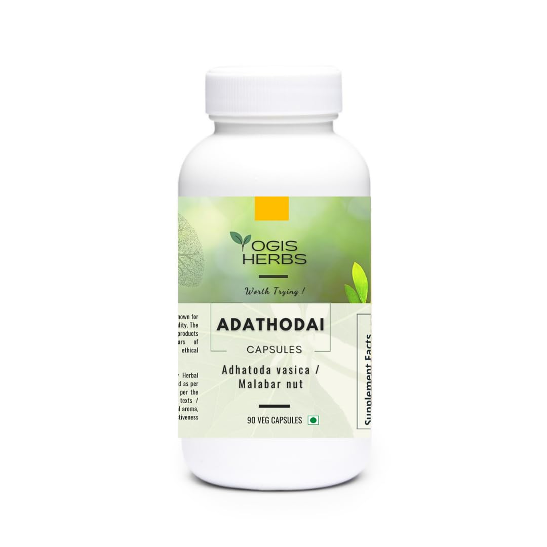 YOGIS HERBS Adathodai Capsules, 90 Veg Capsules