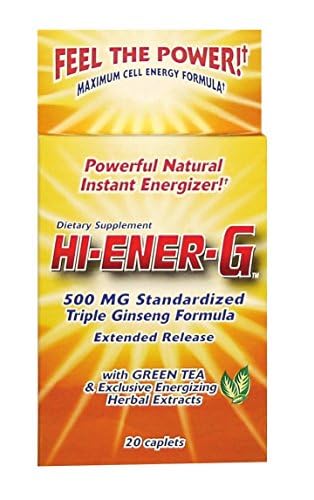 Windmill Hi-Ener-G Triple Ginseng Formula, 500 mg Standardized Caplets, 20 Count