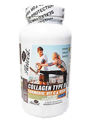 RawHarvest Collagen Type II with Turmeric, Vitamin C, & MSM 240 Capsules