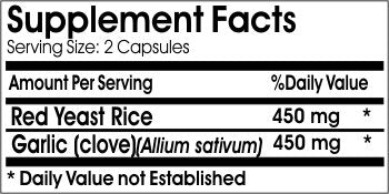 PureControl Supplements Garlic and Red Yeast Rice 90 Capsules