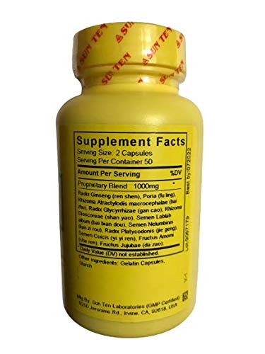 Sun Ten Ginseng & Atractylodes Formula Capsules, 100 Count