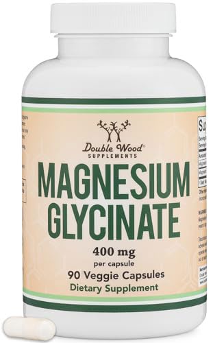 Double Wood Supplements Magnesium Glycinate 400mg Capsules, 90 Count