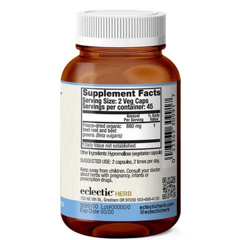 Eclectic Institute Organic Beet Juice Capsules, 90 Capsules