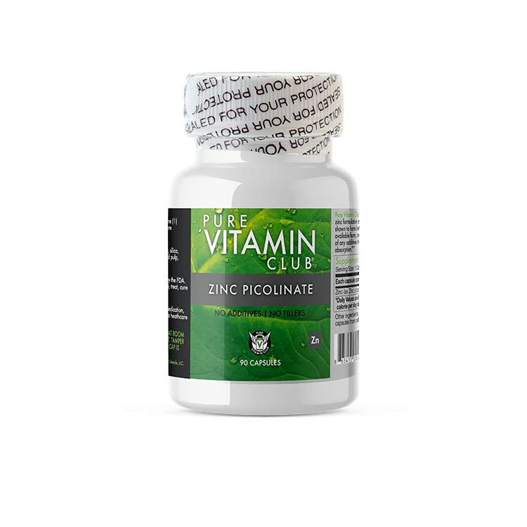 Pure Vitamin Club Zinc Picolinate Capsules, 90 Count