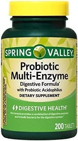 Kebiyu Probiotic Multi-Enzyme Digestive Health Tablets, 200 Tablets
