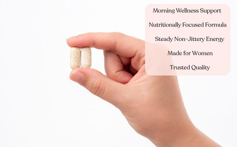 Mister Jones Rise & Shine Morning Wellness Supplement for Women, B Vitamins & Herbal Extracts, 60 Tablets