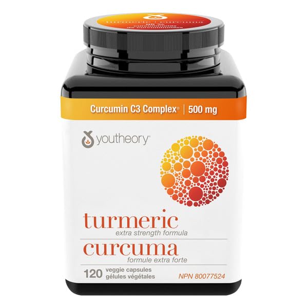 Youtheory Turmeric Extra Strength Formula 1000 mg Capsules 120 Count