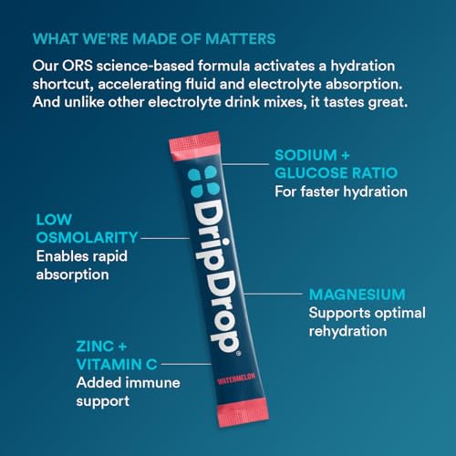 DripDrop Hydration Electrolyte Powder Packets, 64 Packets