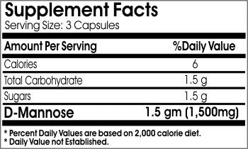 Naturetition Supplements D-Mannose 1500mg Capsules, 180 Capsules