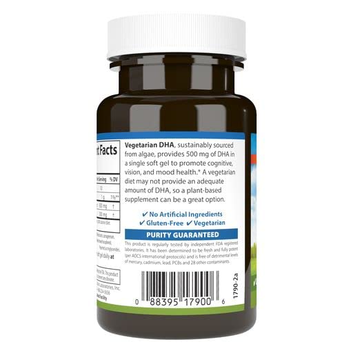 Carlson Vegetarian DHA 500 mg Softgels, 30 Count