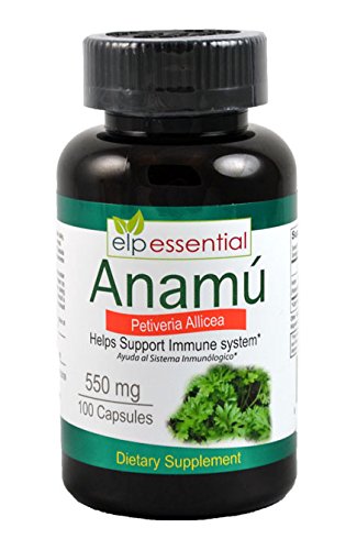 ELP ESSENTIAL Anamu 550 mg Petiveria alliacea Capsules 100 Count