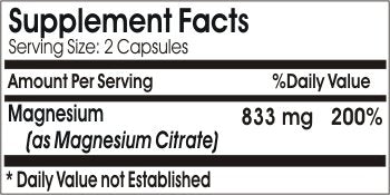 Naturetition Supplements Magnesium Citrate 833mg Capsules, 100 Count