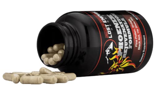 Lost Empire Herbs Phoenix Rejuvenation Formula Energy Blend of 4 Natural Health Herbs Pine Pollen, He Shou Wu, Ant, and Shilajit Capsules, 90 Count