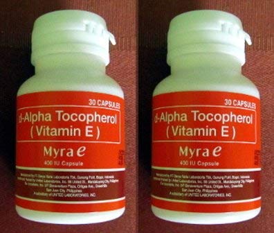 Myra E Vitamin E Tocopherol 400 Capsules, 2 Bottles
