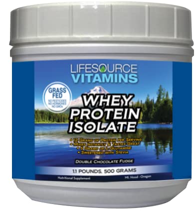 LifeSource Vitamins Whey Protein Isolate Powder, Double Chocolate Fudge, 16 Servings