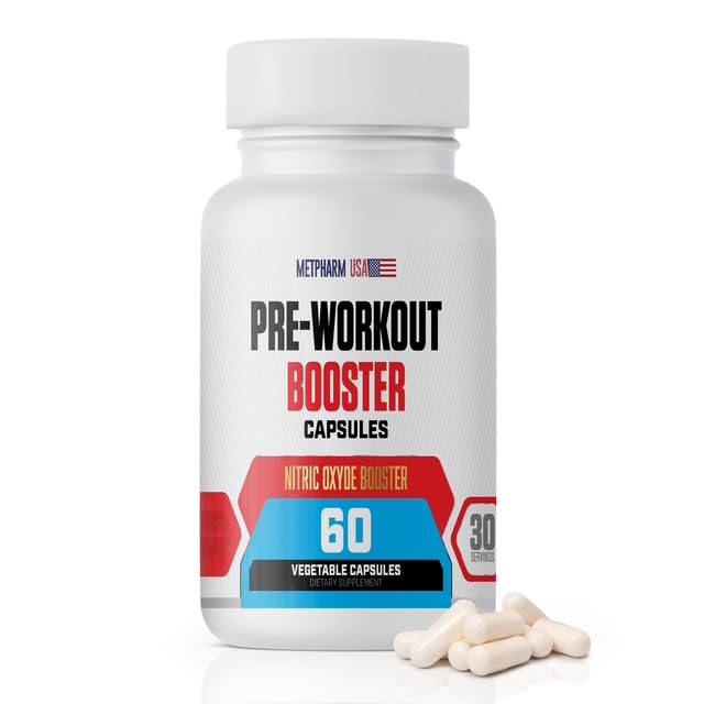 MetpharmUSA Advanced Pre-Workout Formula Booster Capsule, 60 Capsules