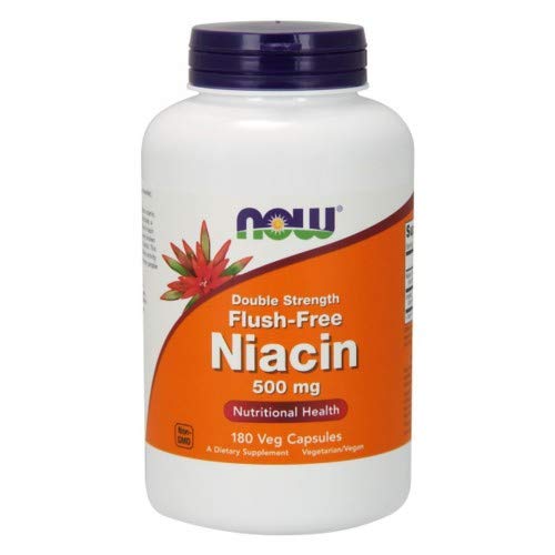 NOW Foods Flush-Free Niacin 500mg Capsule, Pack of 3, 180 Capsules