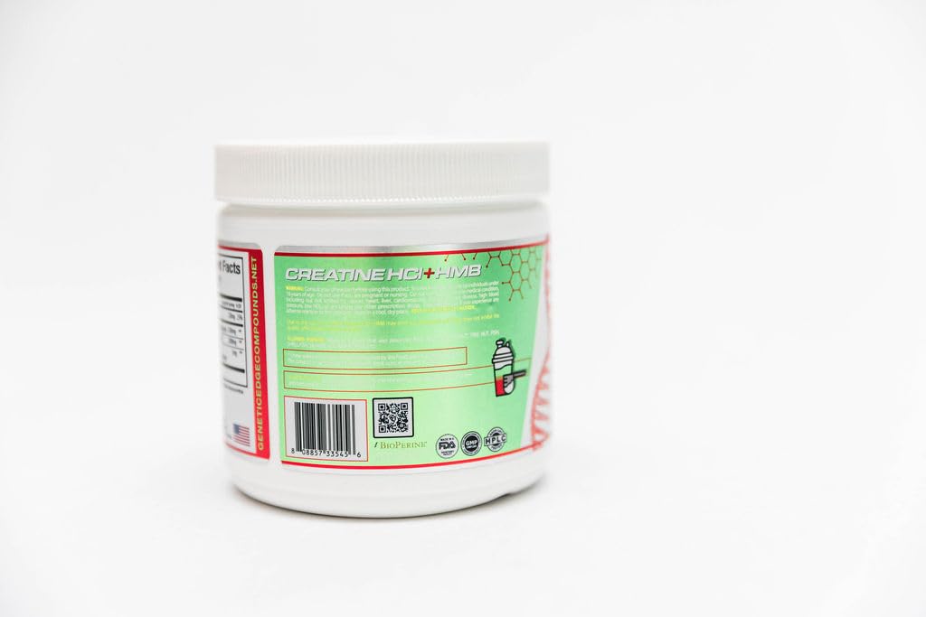 Genetic Edge Compounds Creatine HCl + HMB for Athletes – Performance & Recovery Formula Powder, 6.94 oz