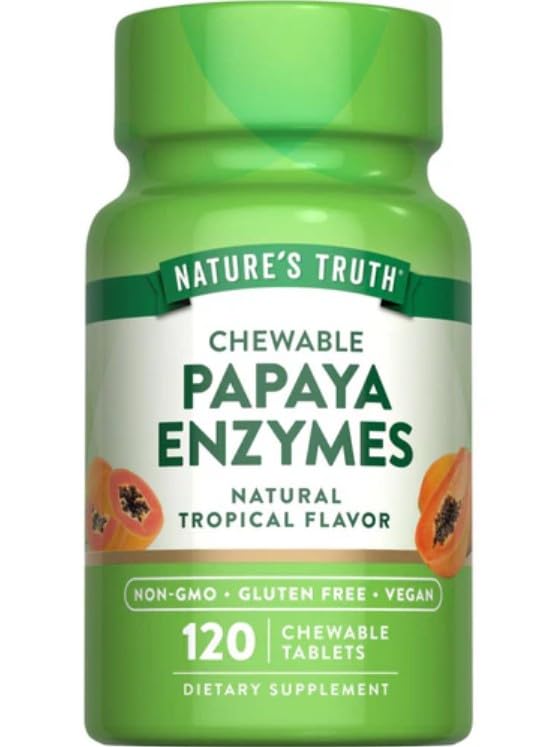 Nature's Truth Chewable Papaya Enzyme Tablets, 480 Tablets
