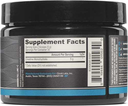 ONNIT Alpha Brain Nootropic Capsules (90 Count) + Creatine Monohydrate Powder (30 Servings) Pack of 2