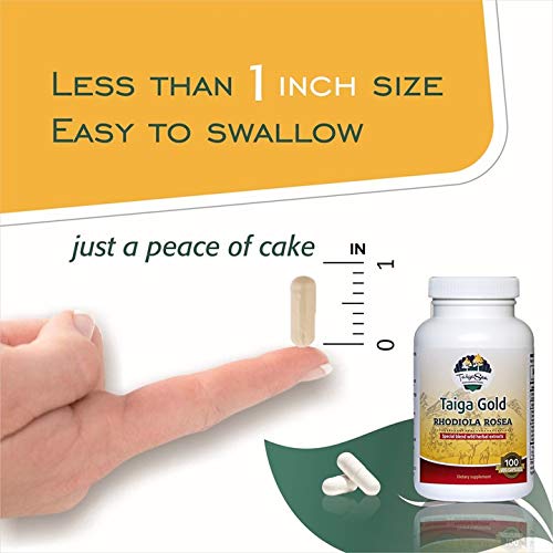 TAIGASEA Rhodiola Rosea Extract Capsules, 100 Count