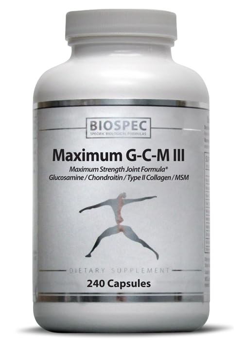 BIOSPEC NUTRITIONALS Maximum G-C-M III - glucosamine, chondroitin, MSM, Boswellia (20% AKBA) Capsule 240 Count