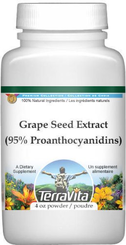 Terravita Grape Seed Extract (95% Proanthocyanidins) Powder, 4 oz