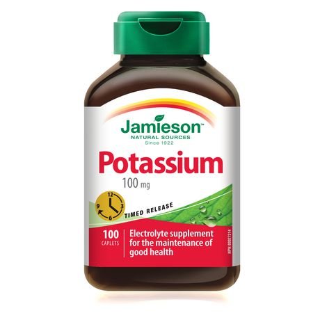 Jamieson Laboratories Potassium 100 mg Caplets, 100 Count