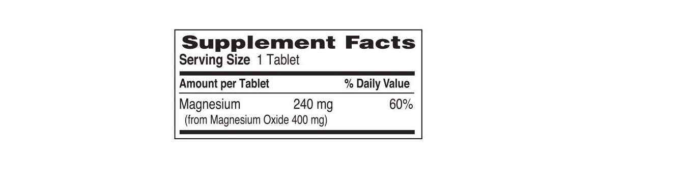 Reliable-1 Laboratories Magnesium Oxide 400 mg Dietary Supplement Tablets, 720 Tablets