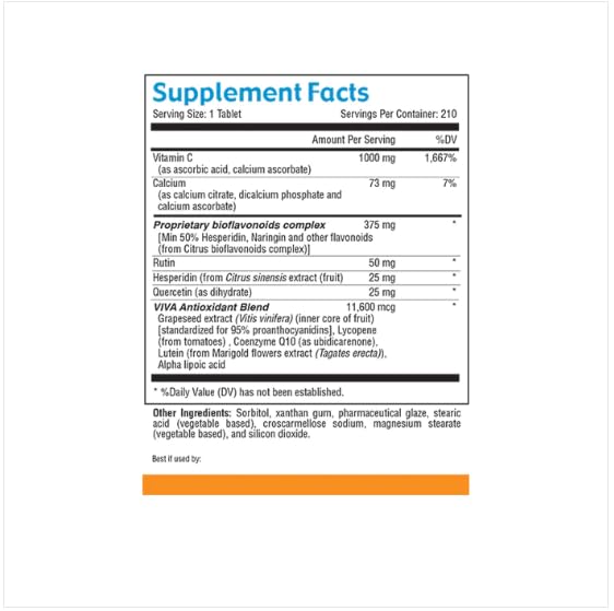 Viva Vitamins Time Release Vitamin C 1000mg Tablets 120