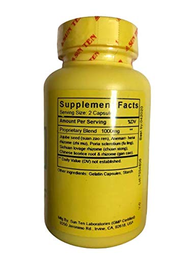 Sun Ten by Baicao Zizyphus Combination Suan Zao Ren Tang 100 Capsules