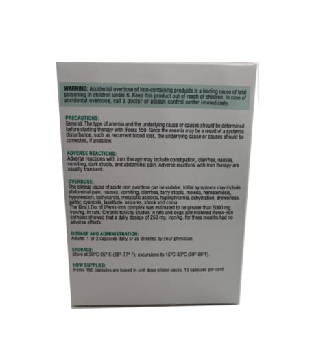 Ziks iFerex 150 Polysaccharide Iron Complex Capsules, 100 Capsules