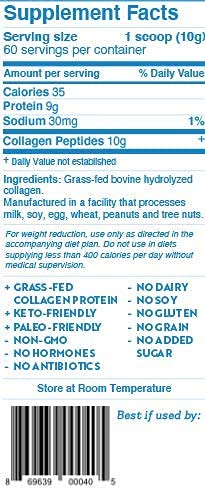 Dr. Kellyann Unflavored Collagen Peptides Powder 20.8 oz