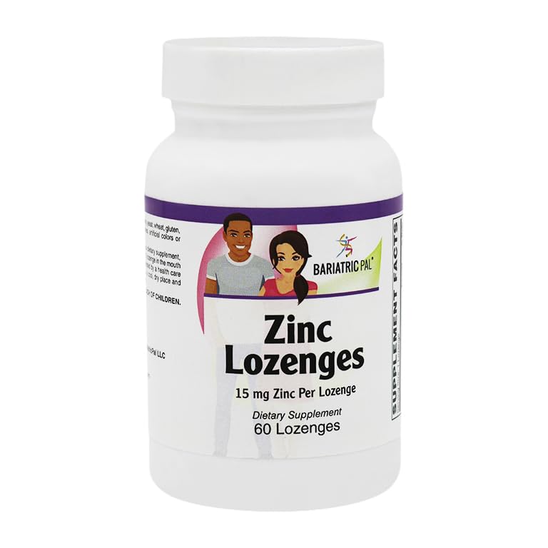 BariatricPal Zinc 15mg + Vitamin C Lozenges, 60 Count